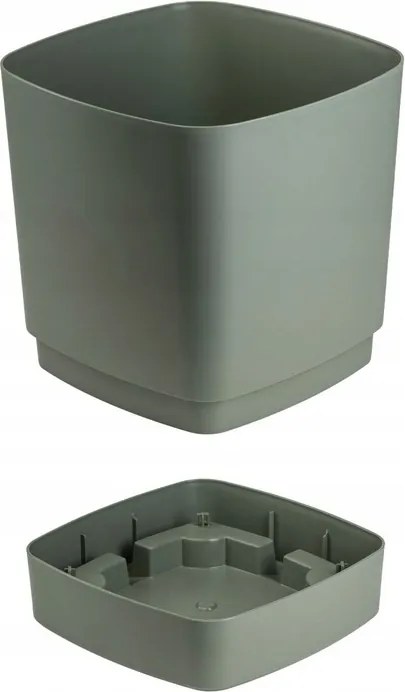 Plastový květináč s podmiskou Cubi 19x19 cm - výber z 6 prevedení