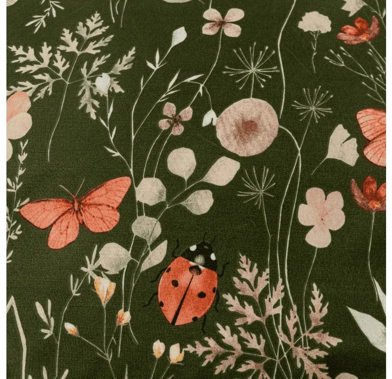 Obliečky z mikrovlákna COLORFUL MEADOW tmavo zelené Rozmer obliečky: 2 ks 70 x 90 cm | 200 x 220 cm