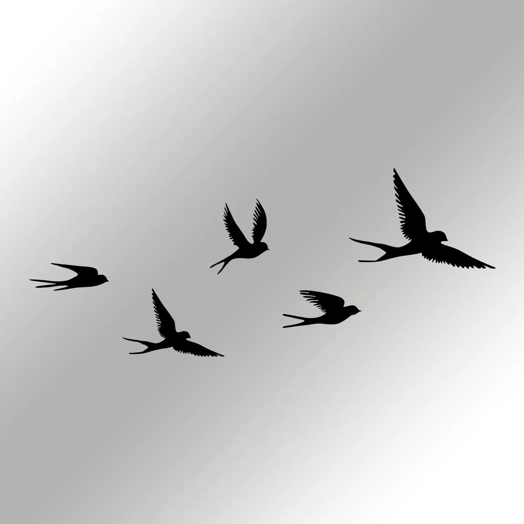 Nástěnná kovová dekorace Crow černá