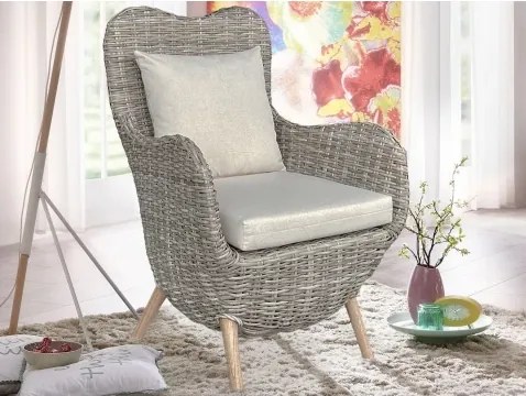 Ratanové kreslo s vankúšom Lido%