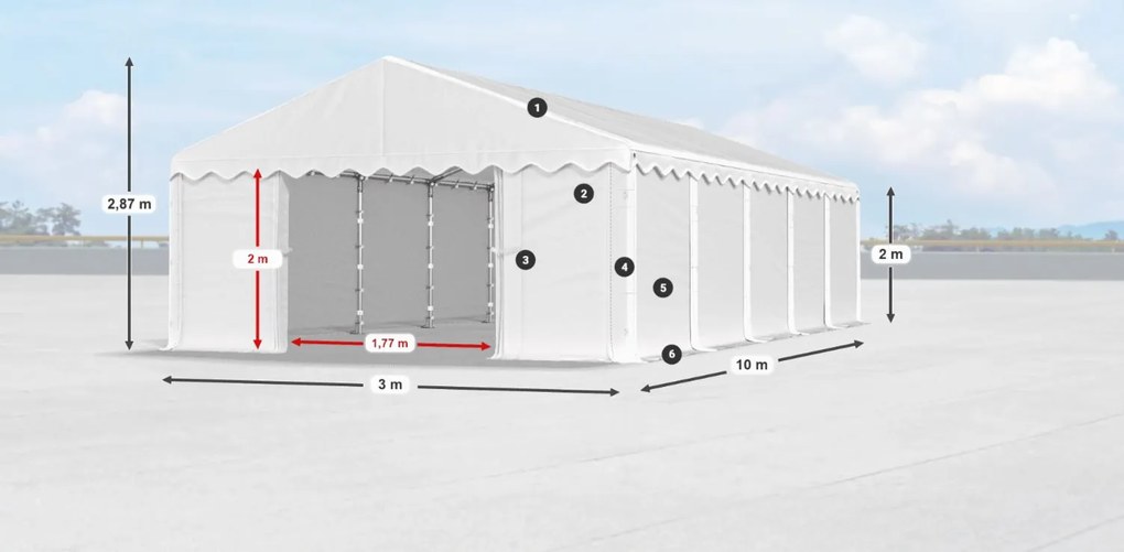 Bestent Skladová hala/ garáž 3x10x2m Comfort PE 240g
