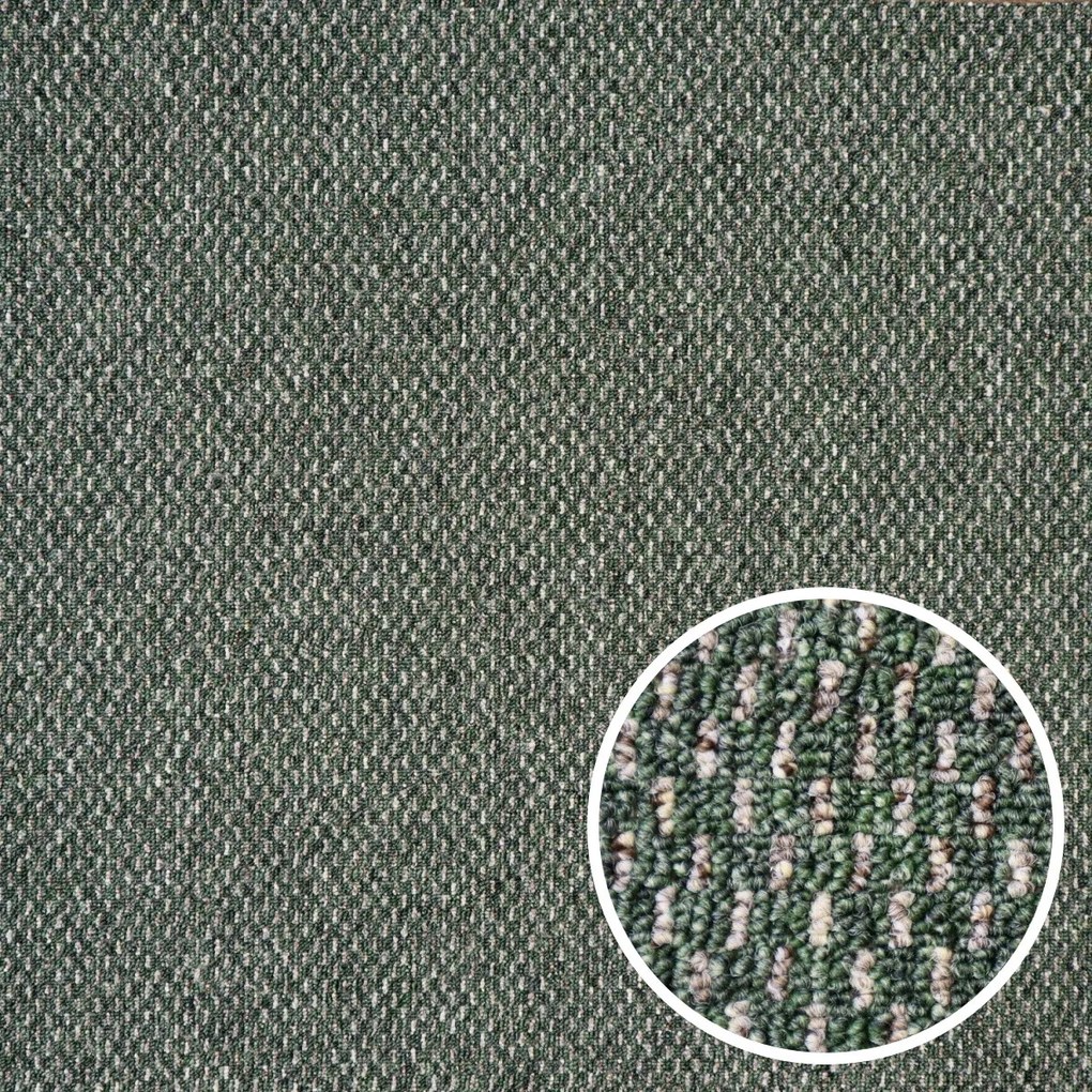 Metrážny koberec Rubin 2146 green, na mieru, šíře 4m, zelená, ab (mriežka), chodba / predsieň, Timzo