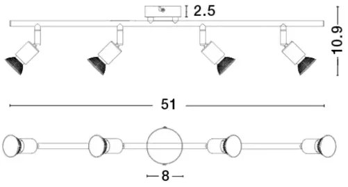 Moderné bodové svietidlo Base 51 biele