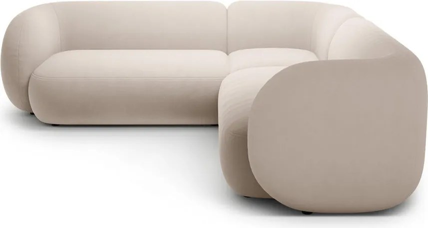 Béžová zamatová rohová pohovka Kate – Micadoni