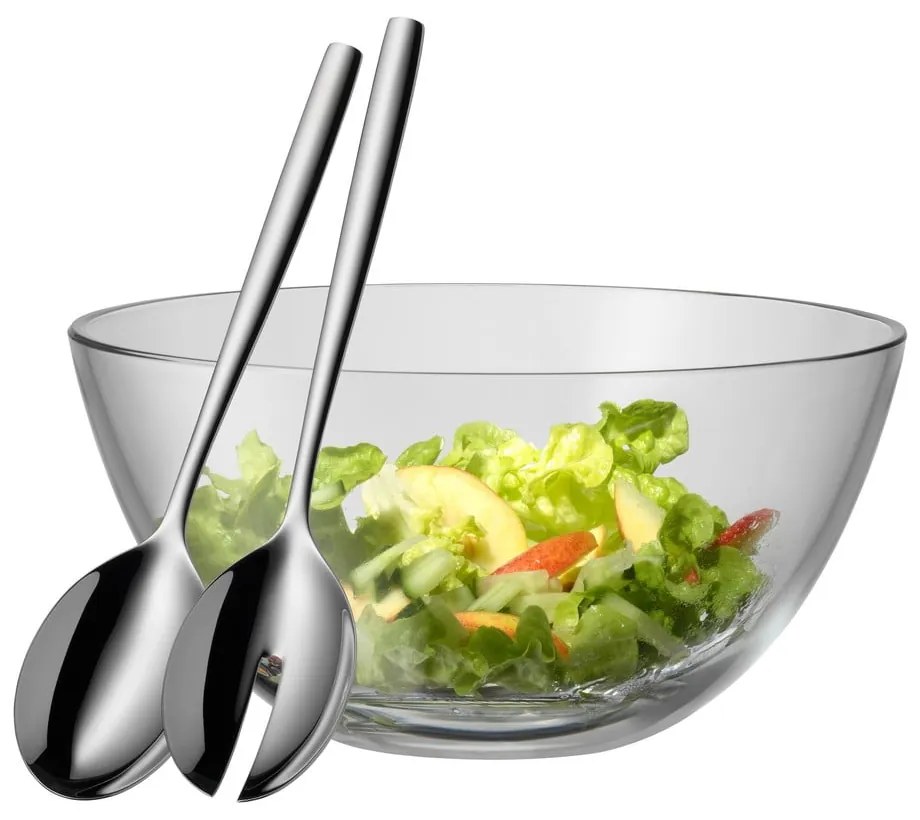 Sada sklenenej šalátovej misy s 2 antikoro príbormi WMF Tavern