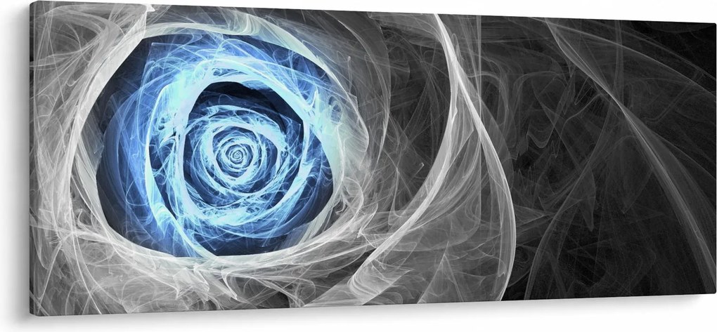 Obraz - Abstraktné ruže modrá (120x50 cm)