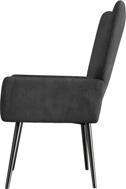 Pohodlné manžetové kreslo z manšestru, sivé