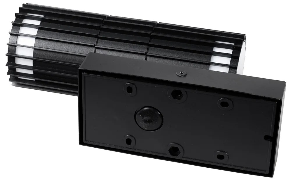 Vonkajšie nástenné svietidlo čierne s pohybovým senzorom 2-svetlo - Boris