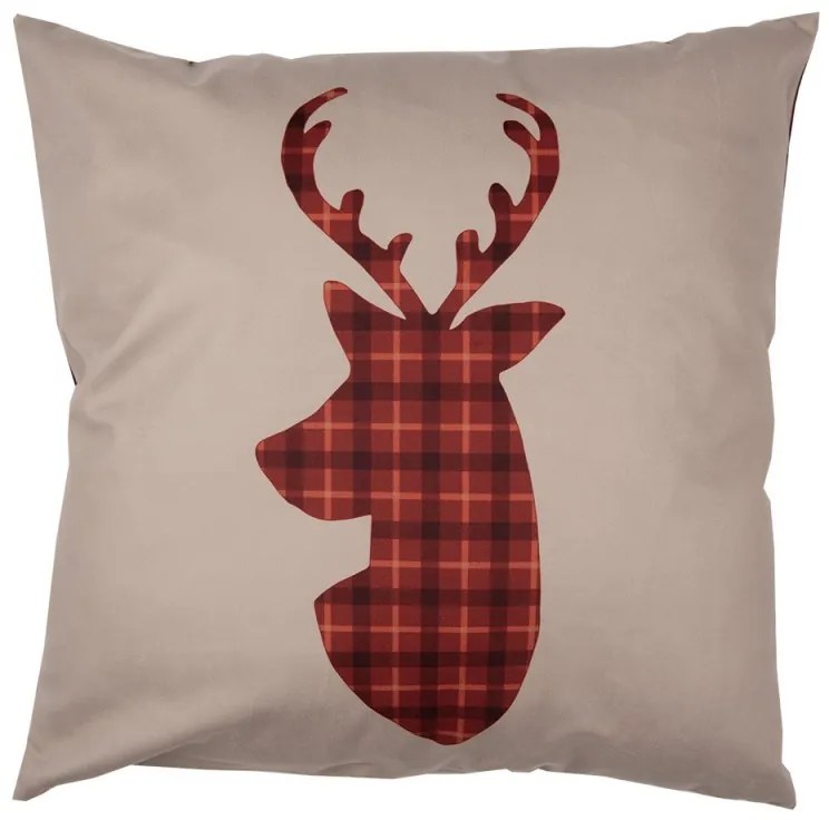 Béžová obliečka na vankúš s jeleňom Deer - 45*45 cm
