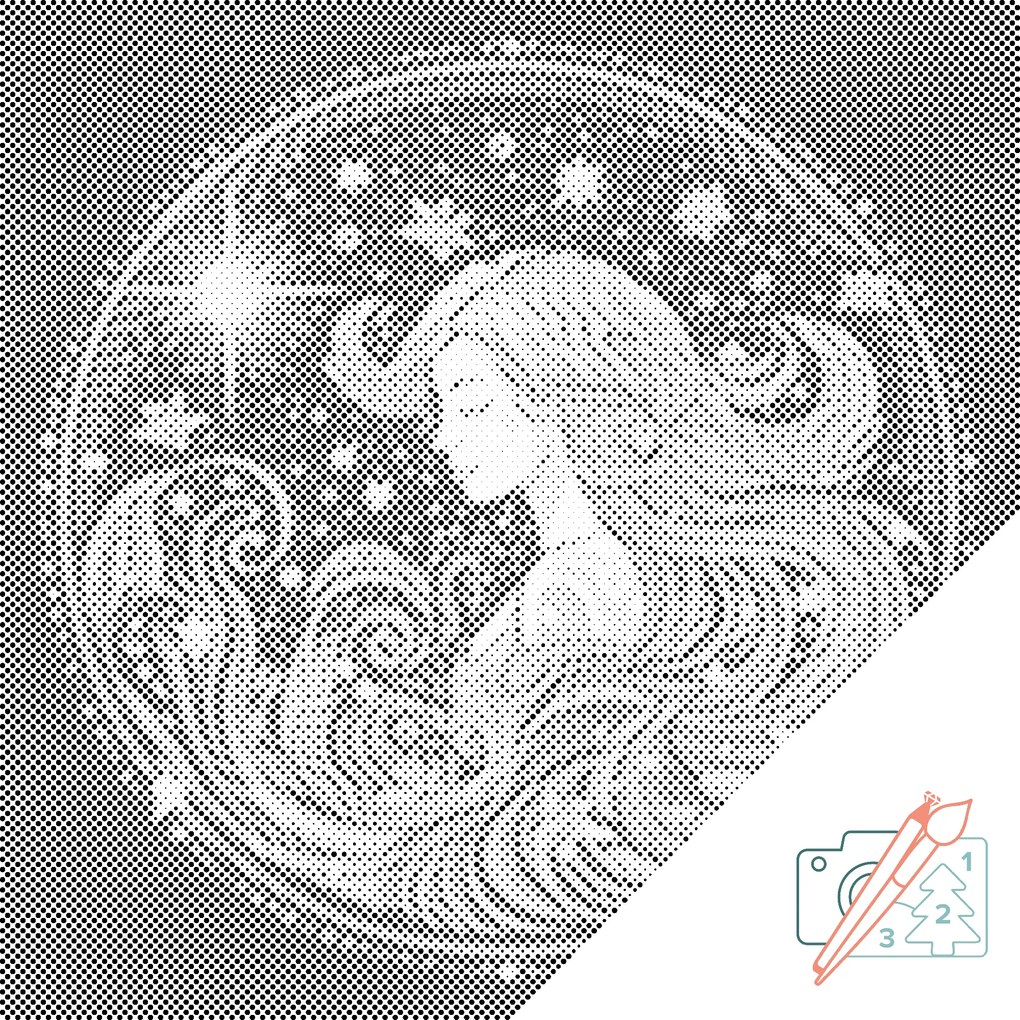 Gario Bodkovanie Vodnár/Aquarius Rozmery: 50 x 50 cm, Rámovanie: Iba zrolované plátno, Farba bodiek: Modrá