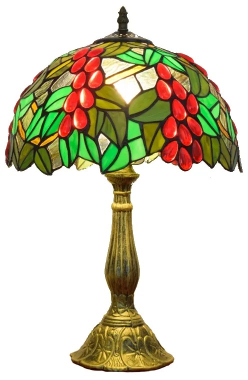 Tiffany stolná lampa Grapes 116 - Huizhou Oufu Lighting v.48xš.30, sklo/kov,40W