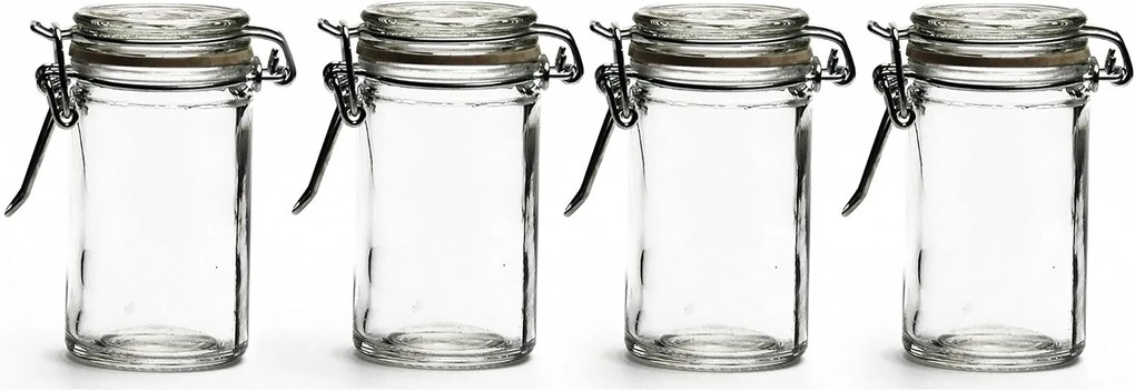 Zeller Present Korenica, sada 4ks sklenených koreničiek s hermetickým klipom HERMES