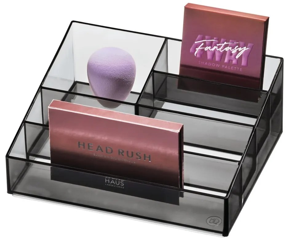 Matne čierny kúpeľňový organizér na kozmetiku z recyklovaného plastu Nail Station - iDesign