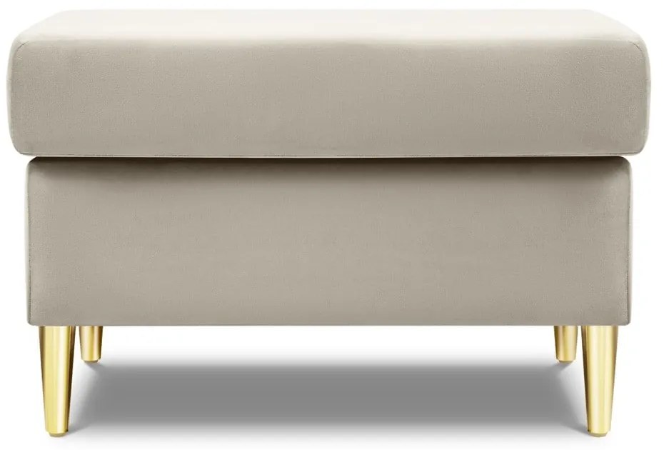 Béžová zamatová podnožka Kyoto – Cosmopolitan Design