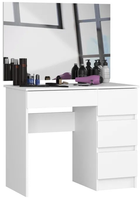 Toaletný stolík so zrkadlom T-6/SL 900x600 pravý, biely