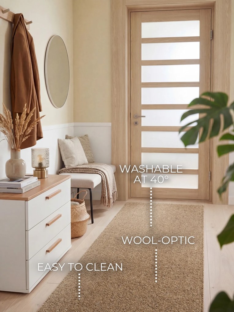 ELLE Decoration, Behúň Wolly Ultra 106227 Caramel z kolekcie Elle, 80x240, hnedá, obývacia izba