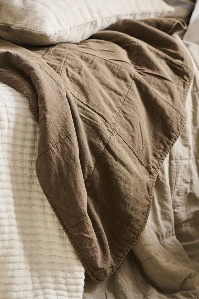 Ib Laursen Prešívaný prehoz Chocolate 130 × 180 cm