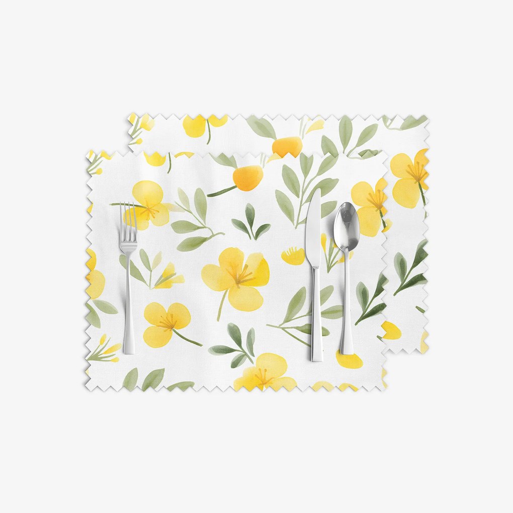 Goldea prestieranie na stôl teflónové - kvety pupalky - sada 2ks 30 x 40 cm