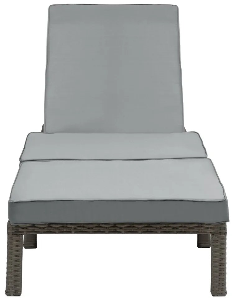 Polohovateľné ratanové lehátko BestBerg BBRF-1140G / sivá
