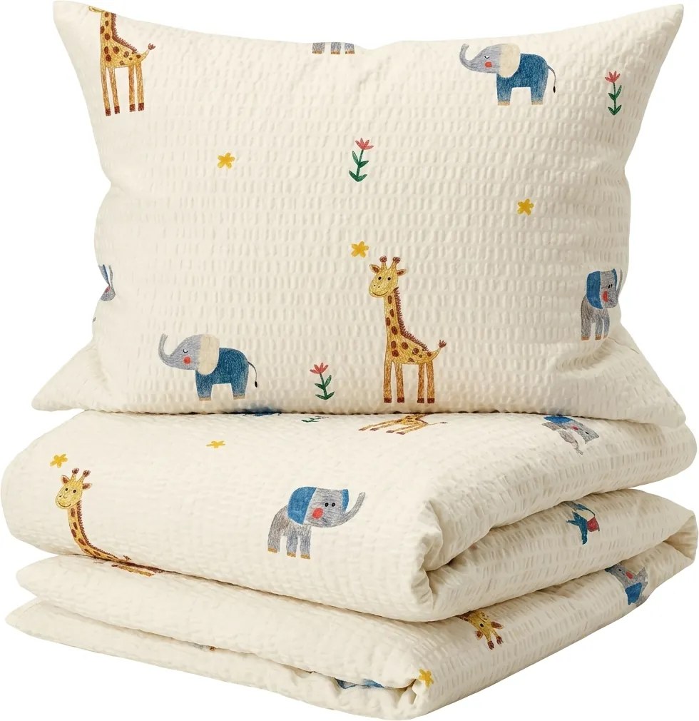 Krepové obliečky do postieľky Renforcé LITTLE SAFARI farebné Rozmer obliečky: 45 x 65 cm | 90 x 140 cm
