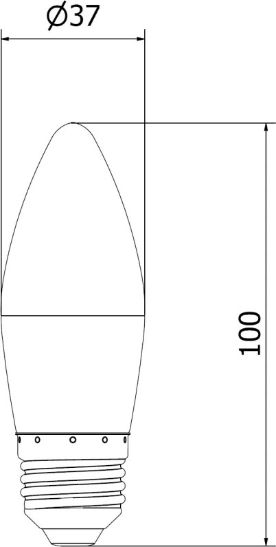 Mexen Nova, LED žiarovka E27, C37, 5W, Teplá - 3000K, 525 lm - L102-E27-0530-01