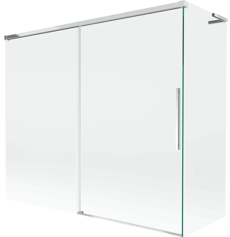 Mexen Rox, L posuvná 2-krídlová vaňová zástena 180 + 90 x 150 cm, 8mm číre sklo, chrómový profil, 8C9L-180-090-01-00