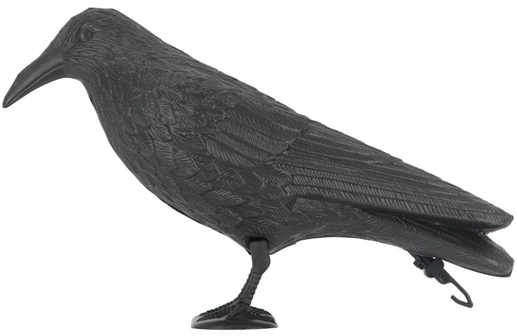 Záhradná figúrka z polyetylénu Crow, 21,5 cm, čierna