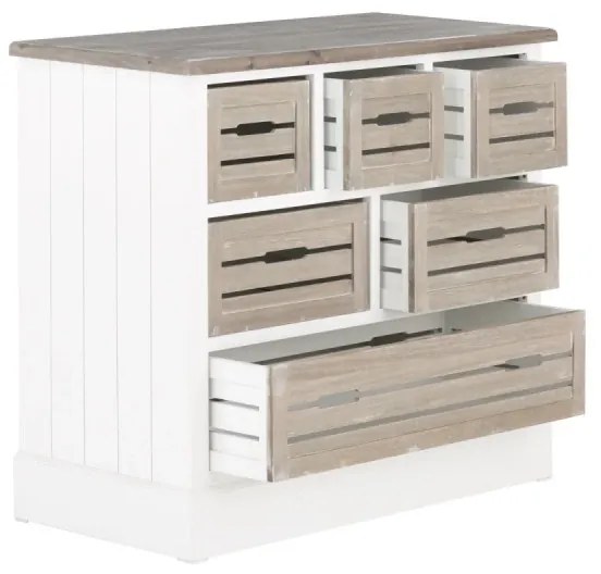 furniture-nabytek.cz - Masívna komoda Russel z paulovnie a MDF, lakovaná, biela