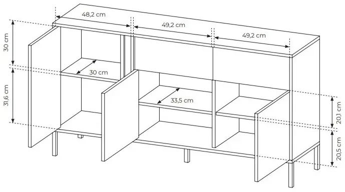 Komoda Danton 3D2S (béžová). Akcia -20%. Vlastná spoľahlivá doprava až k Vám domov. 1071342
