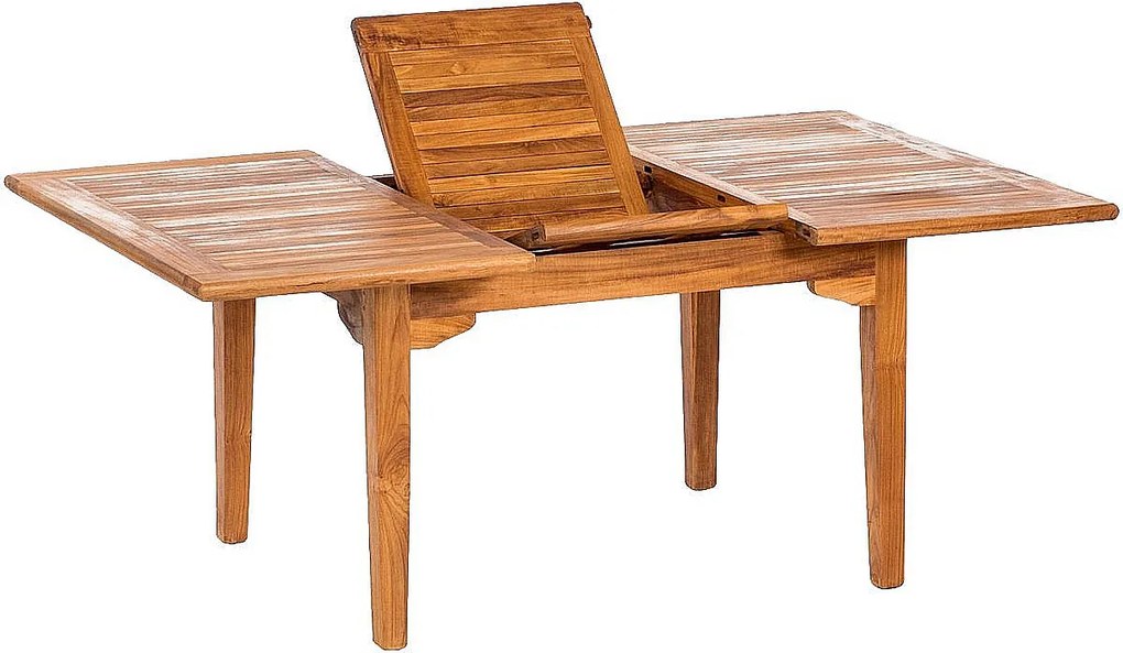 DEOKORK Teakový obdĺžnikový stôl ELEGANTE 130 / 180 × 100 cm | obdĺžnik | rozkladacia