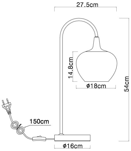 Globo 15548TG - Stolná lampa MAXY 1xE27/40W/230V medená