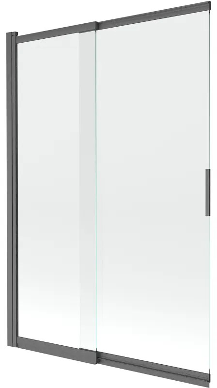 Mexen Fox, 2-krídlová posuvná vaňová zástena 120 × 150 cm, 5mm číre sklo, grafitový profil, 891-120-002-66-00