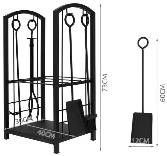 Stojan na drevo s príslušenstvom Kaminer PK011