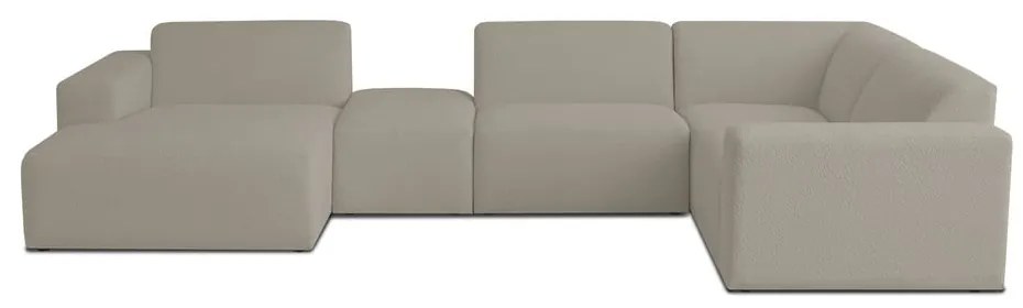 Svetlohnedá rohová pohovka z textílie buklé (do "U") Roxy – Scandic