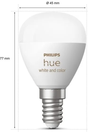 SADA 2x LED RGBW Stmievateľná žiarovka Philips Hue WACA P45 E14/5,1W/230V