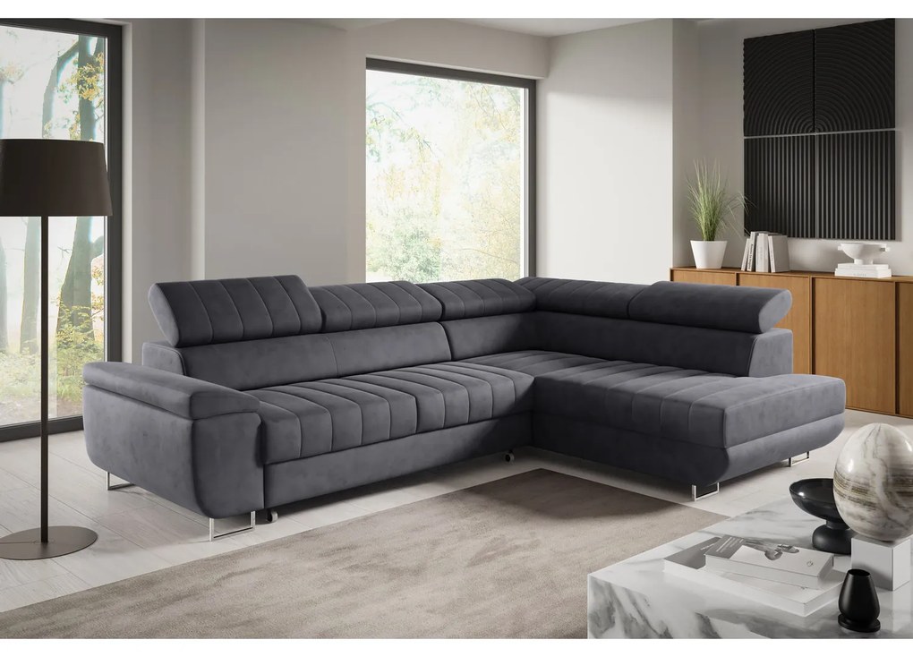 Rozkladacia rohová sedacia súprava HORIZONTE Ľavá Červená