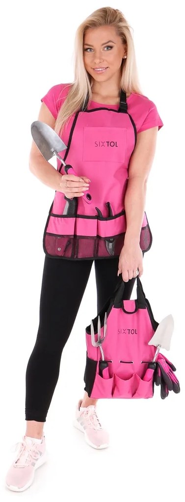 Sixtol Sada záhradného náradia Garden pink, 12 ks