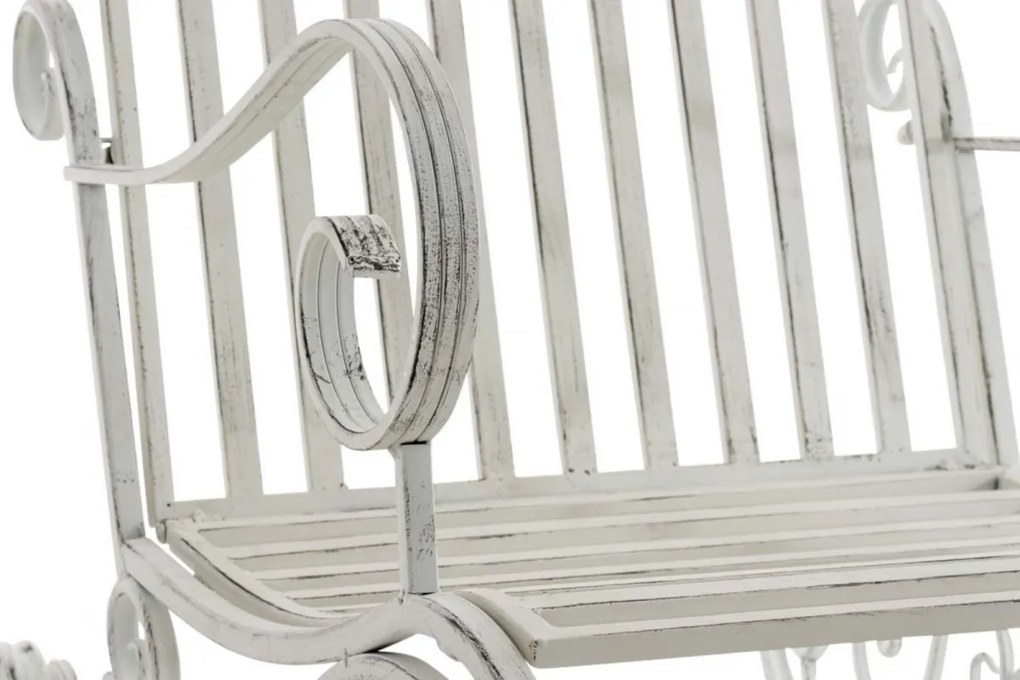 Kovové hojdacie kreslo Smile (SET 2 ks) - Biela antik