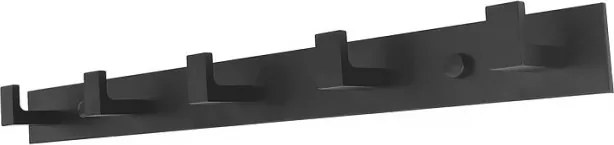 Nástenný vešiak s piatimi háčikmi čierny