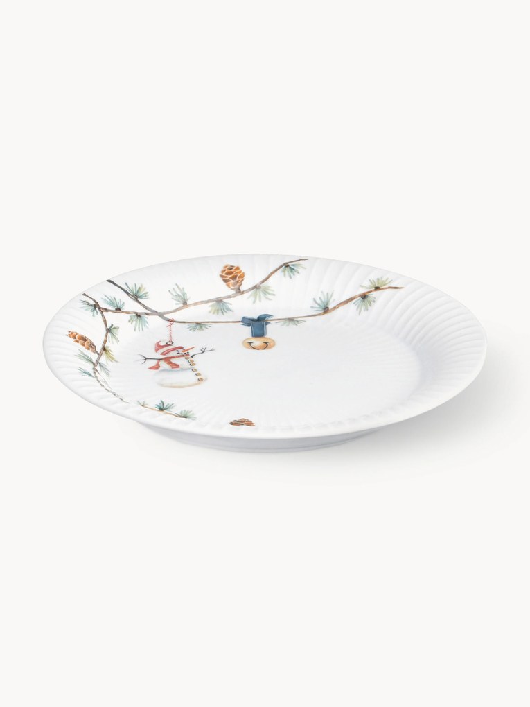 Ručne vyrobené porcelánové vianočné raňajkové taniere Hammershøi, 4 ks