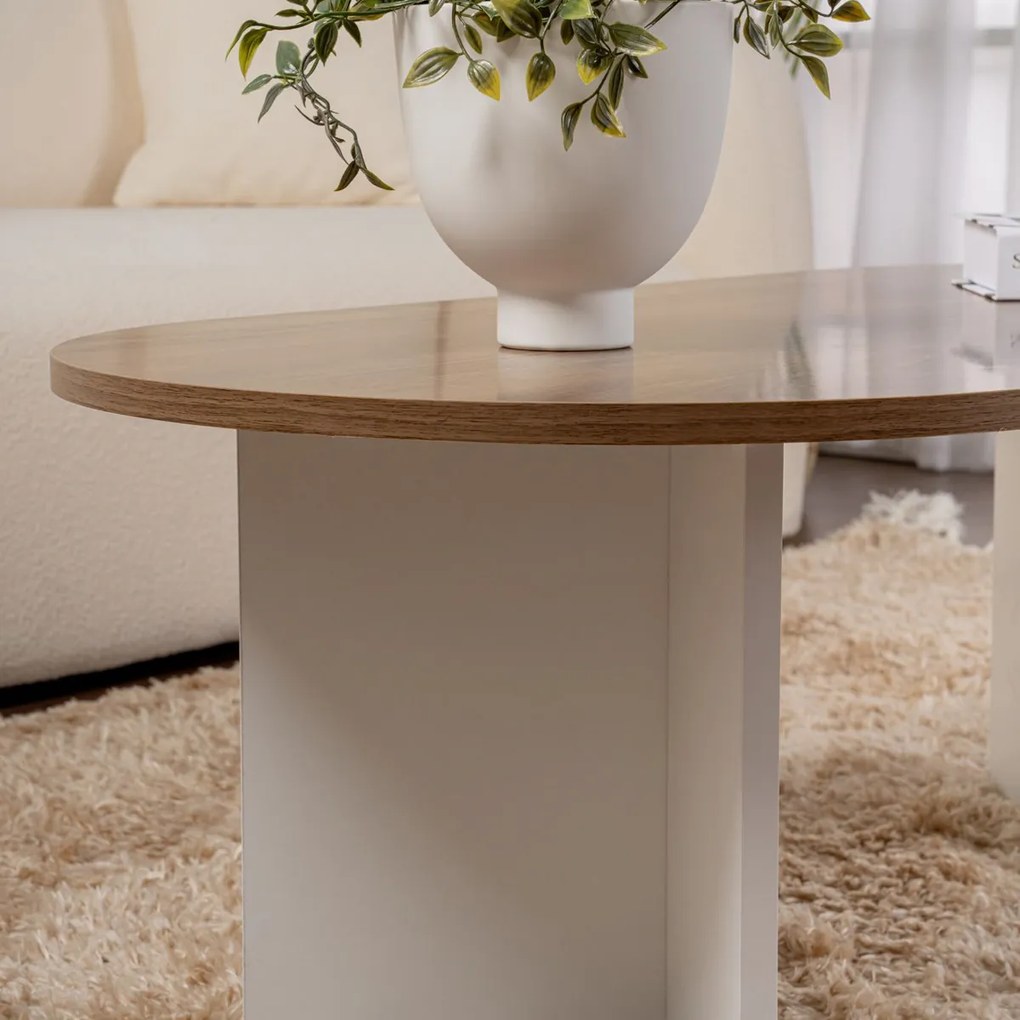 Konferenčný stolík Sable Walnut White