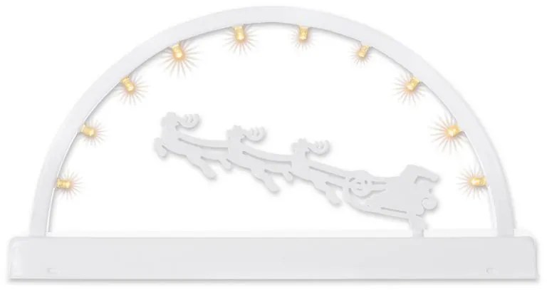 Kovový svetelný oblúk, teplé biele, 10 LED, časovač