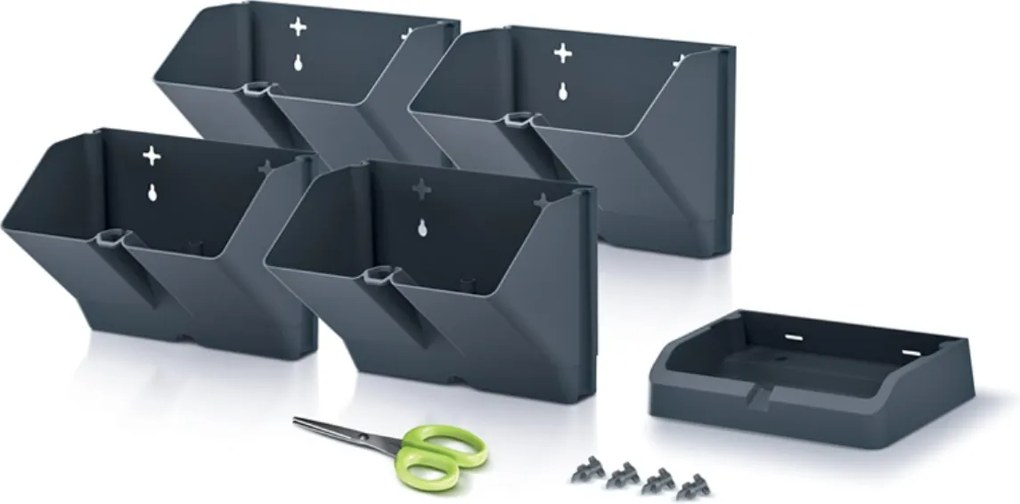 PROSPERPLAST Vertikálne kvetináče s nožnicami na bylinky MINI CASCADE antracit