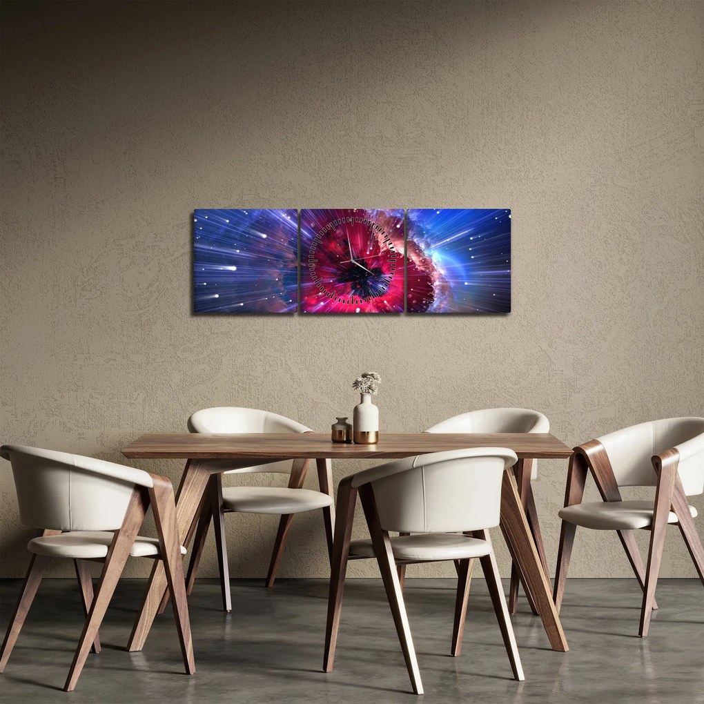 Obraz - Energia vesmíru (s hodinami) (90x30 cm)