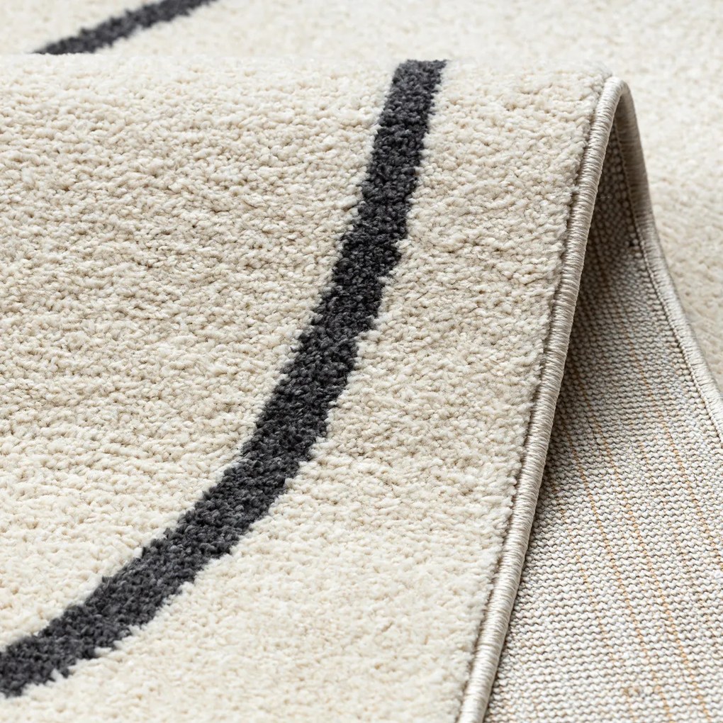 Dywany Łuszczów, Kusový koberec Fusion 8297 cream/dark grey, 140x190, biela, kancelária