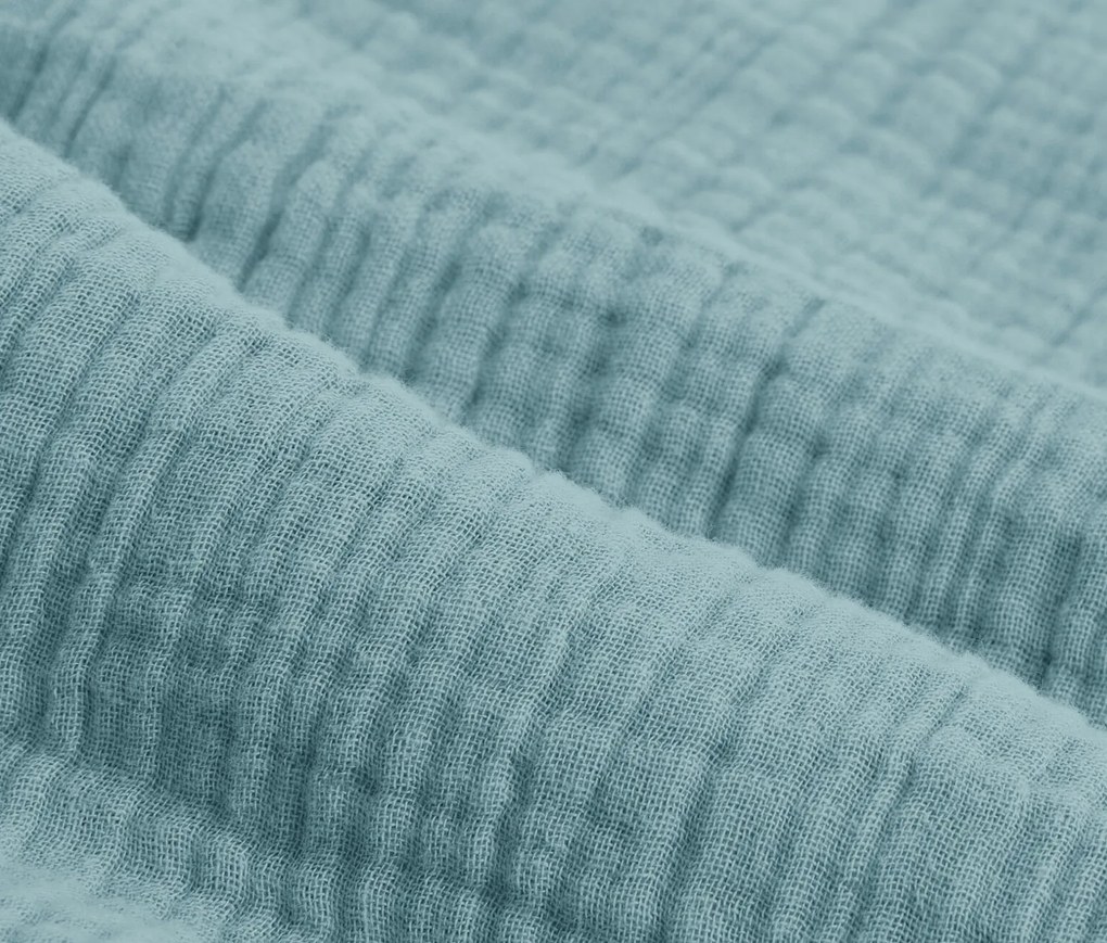 Mušelínová posteľná bielizeň, modrá, štandardná veľkosť