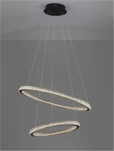 LED luster Ginevra 60.5 čierne