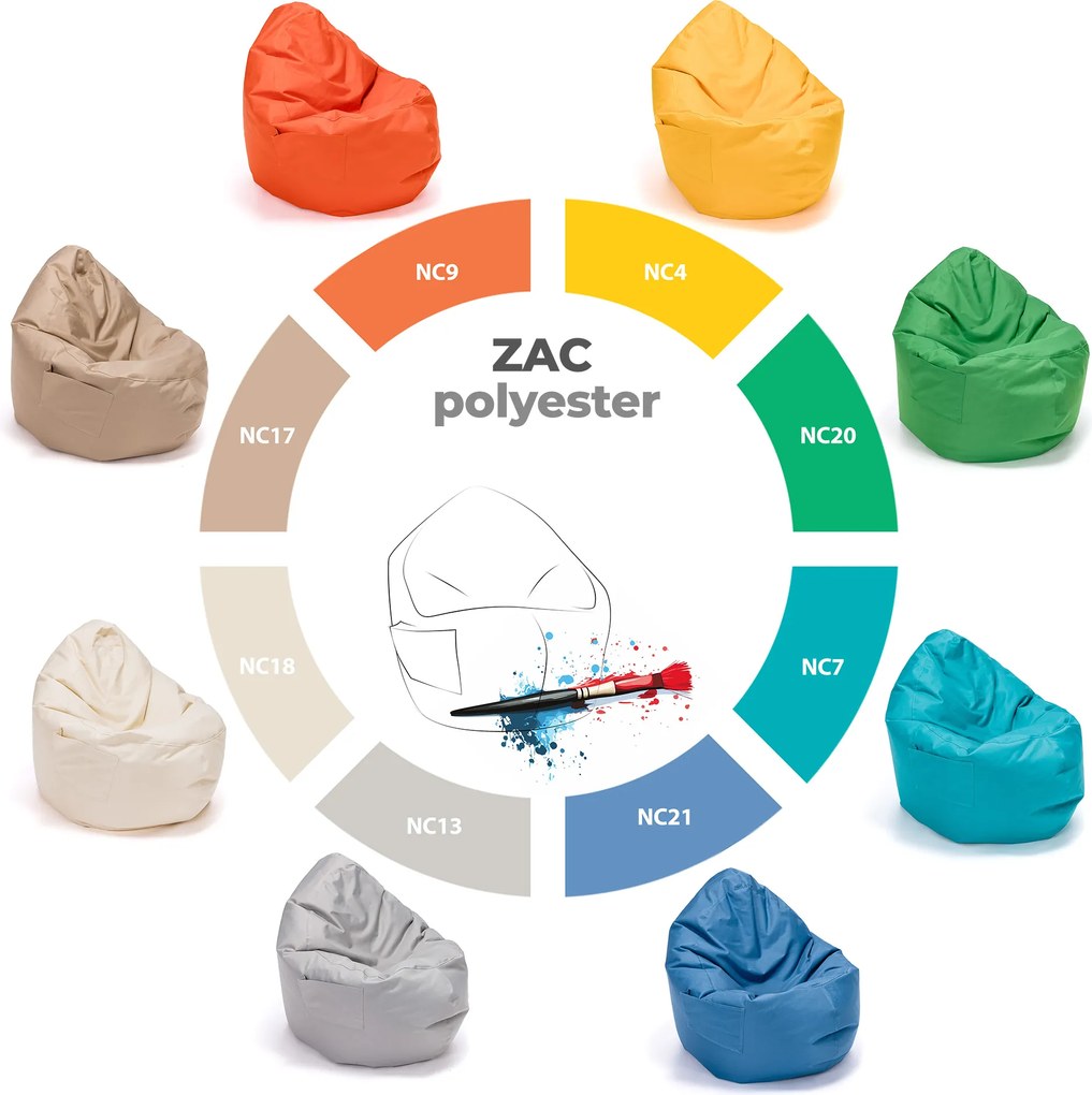 INTERMEDIC SK Sedací vak ZAC | Polyester Farba: NC07 - Tyrkysová (Polyester)