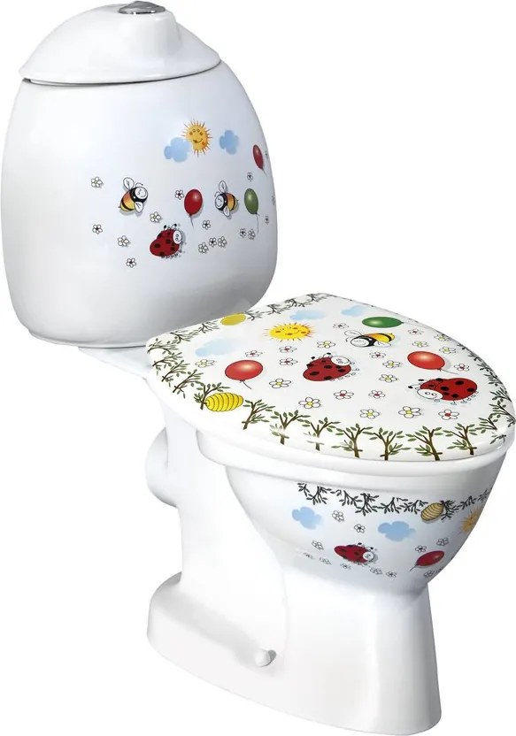 CREAVIT CREAVIT, KID detské WC kombi vr.nádržky, zadný odpad, farebná potlač, CK311.400.0F