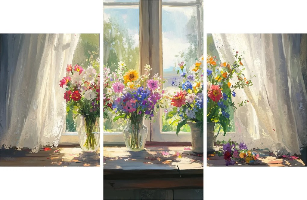 Obraz - Kytica pri okne (90x60 cm)